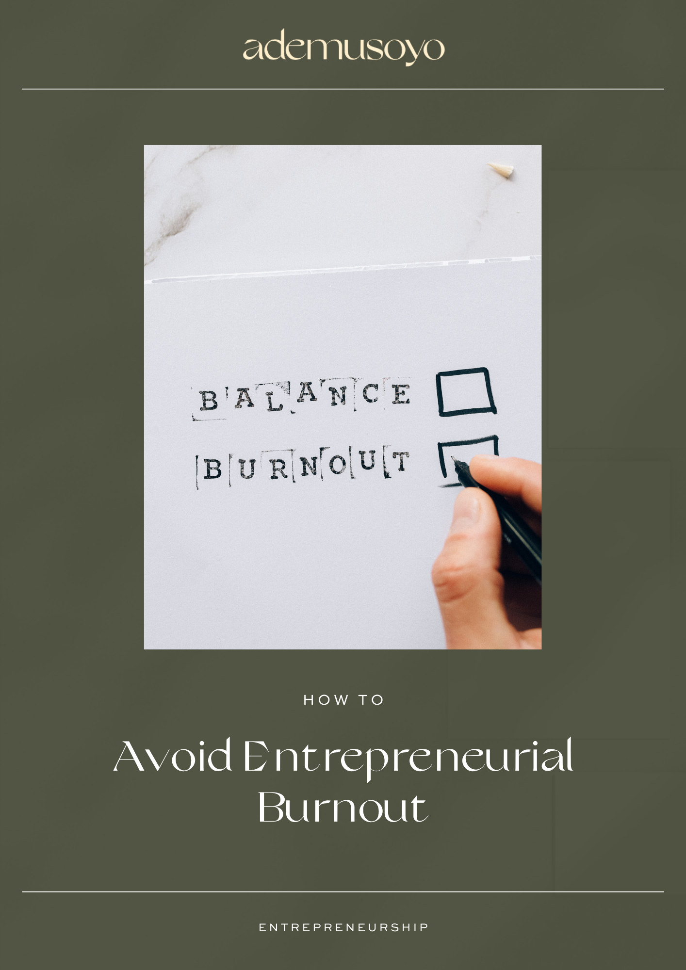 blog cover image for a blog post how to avoid entrepreneurial burnout