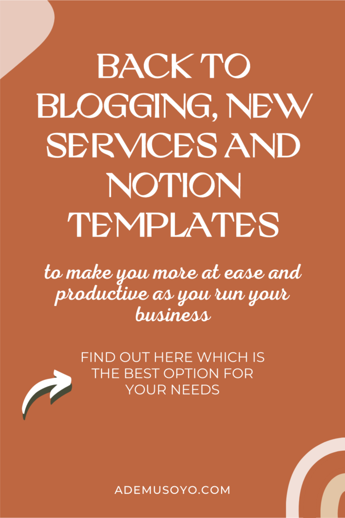 Back to Blogging, New Notion Services, and Notion Template ideas, notion dashboard, notion planner