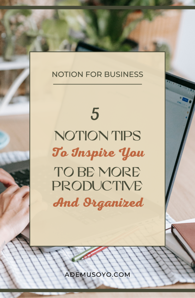 Struggling with staying productive? Follow these 5 essential Notion tips to improve your productivity to inspire you to become more organized at work or at home. Learn new ideas for how creating your own notion dashboard can help you systematize your workflow, track your progress and more. Get your productivity on a roll today!