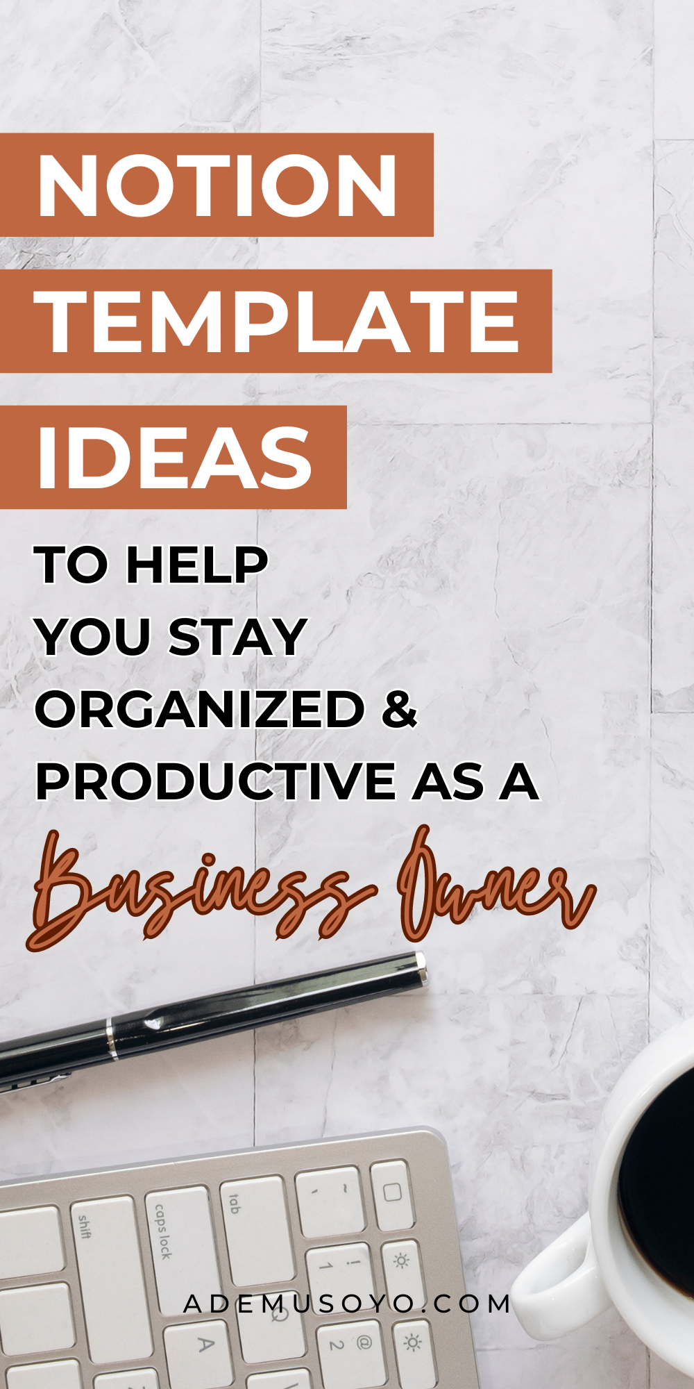 blog cover image with a text overlay notion template ideas to boost productivity