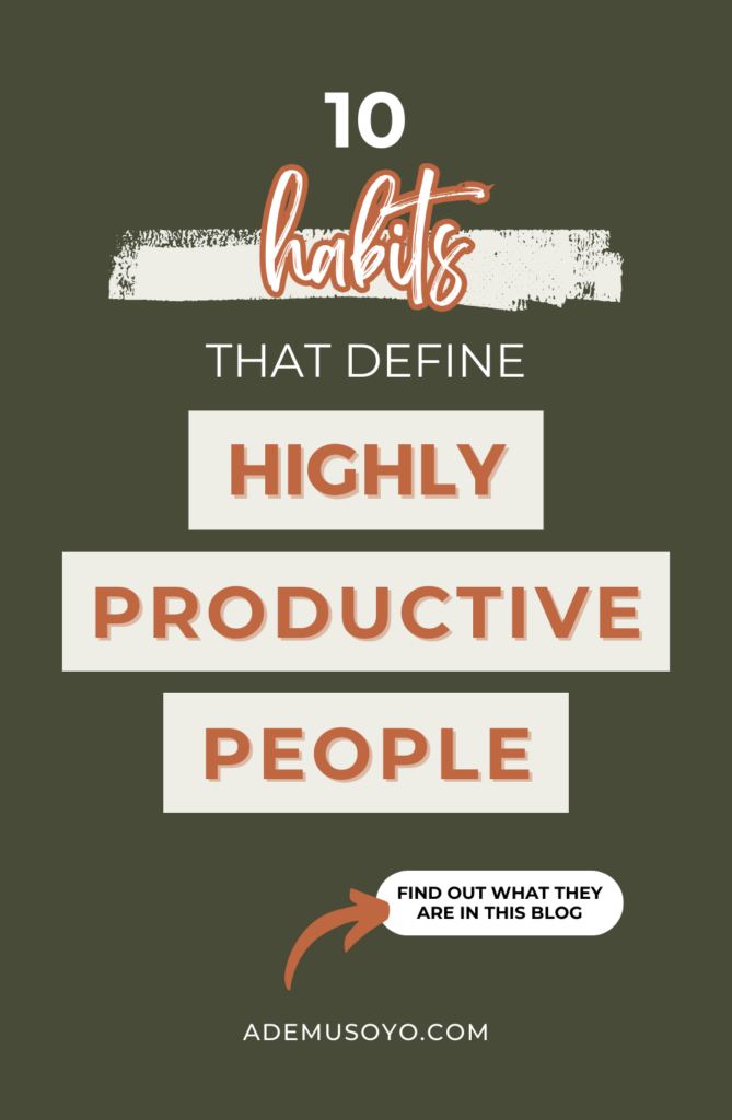 habits of highly productive people